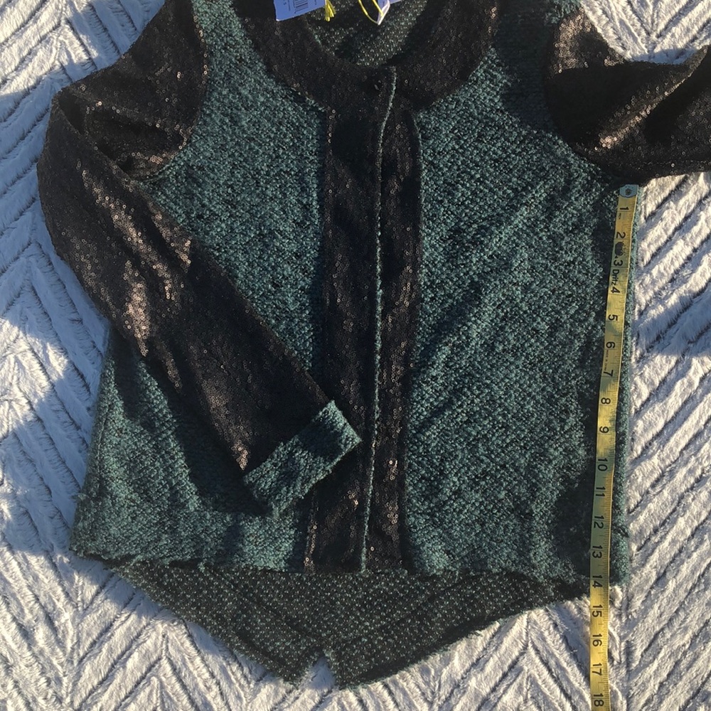 BCBGeneration Rare Sequin Raw Edge Witchy Lagenlook Cardigan Sz S - Picture 8 of 8